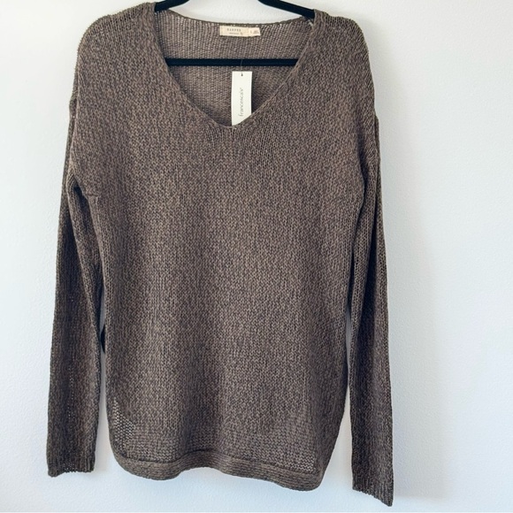 Harper Sweaters - Francesca’s Harper Heritage Brown Knit Sweater Women’s Large NWT w/Elbow Patch